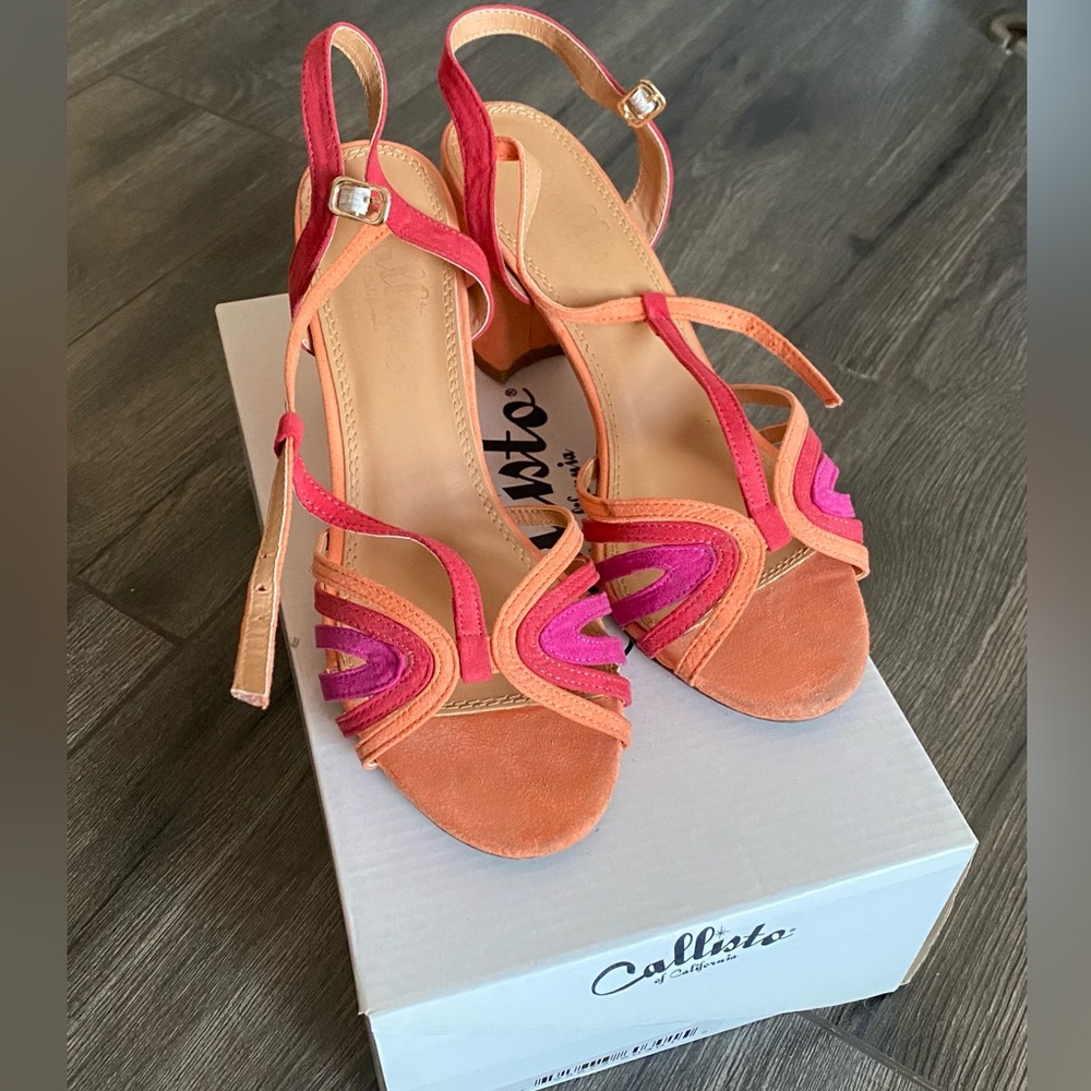 Callisto Women's Heels - Orange and Pink